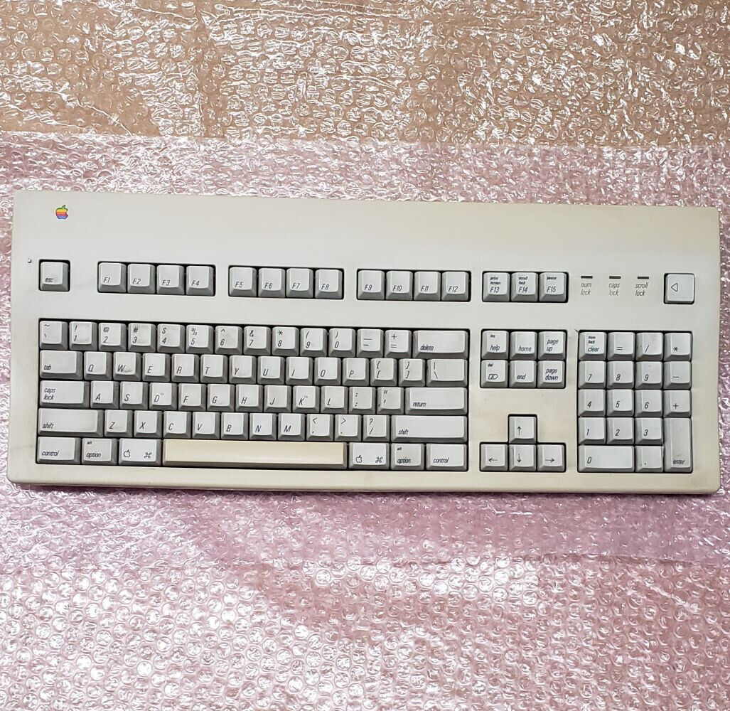 Tested vintage Apple M3501 Extended Keyboard, II, white Alps, no ADB cable