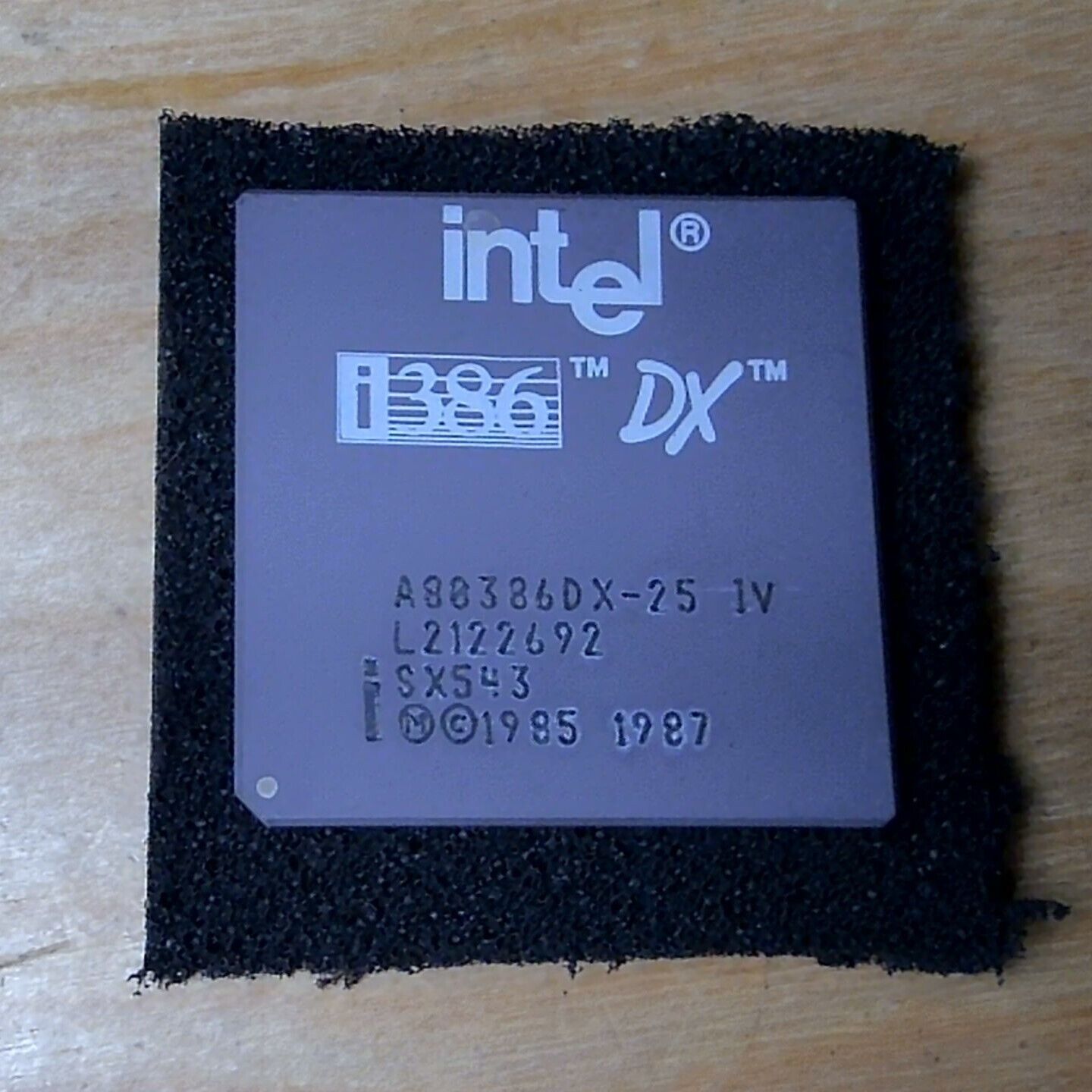 386DX Intel A80386DX-25 IV SX543 386 25Mhz vintage CPU GOLD