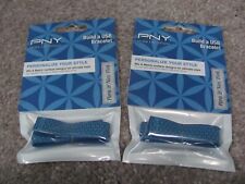 Lot of 2 PNY Build a USB Bracelet For use PNY Micro Metal USB Flash Drive Blue picture