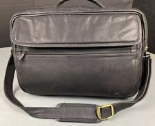 Vintage Wilsons Laptop Bag Black Leather Shoulder Messenger Briefcase Travel picture