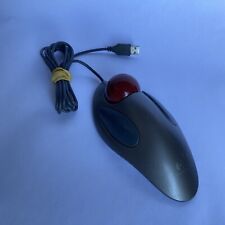 Vintage Gray Logitech T-BB14 USB Wired Trackball Marble Mouse Tested & Works picture