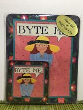 Vintage Linda Grayson Printwick Papers Byte Me Mousepad & Coaster Set picture