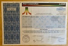 Vintage Atari Corporation 100￼shares. ‘84. In Very Good Cond. 11 X 8”. Framable. picture