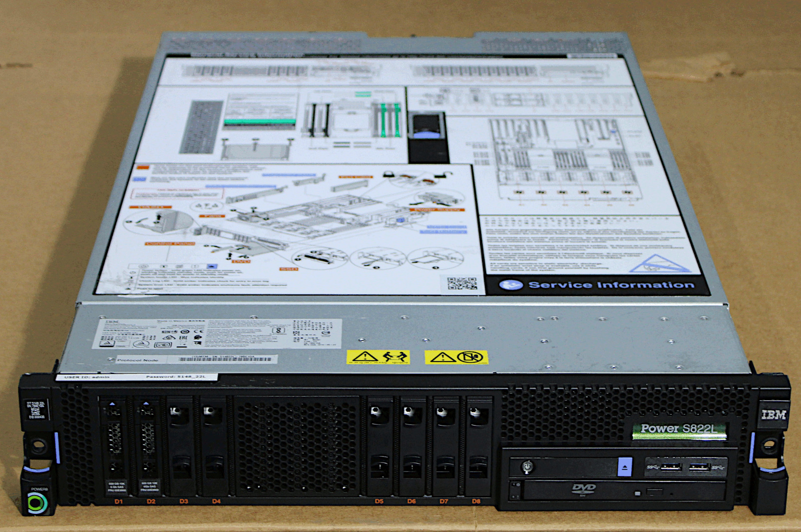IBM Power8 S822L 20-Core 3.42GHz 256Gb 1.2Tb 40G Elastic Storage Server 5148-22L
